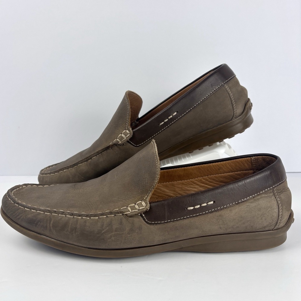 Oxford Dover Driving Loafers Men's 11.5M Taupe Brown Tan Nubuck Leather Brazil